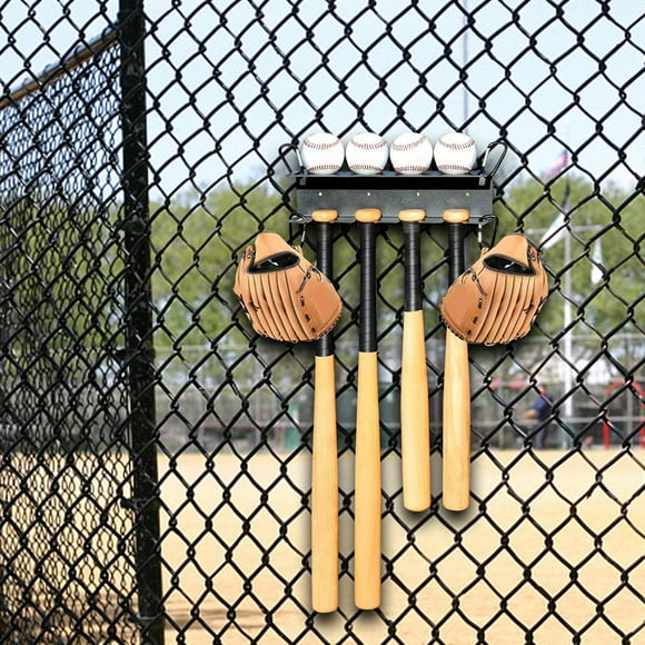 Estante de béisbol, organizador de soporte de exhibición de montaje en pared, almacenamiento colgante de softball para decoración de interiores shamjiam Estante de exhibición de murciélagos