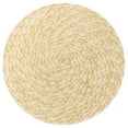 thumbnail image 4 of DRAFIDEEP 1Pack Wheat Straw Round Placemat Heat Resistant Tableware Cushion 14.15in Yellow, 4 of 8