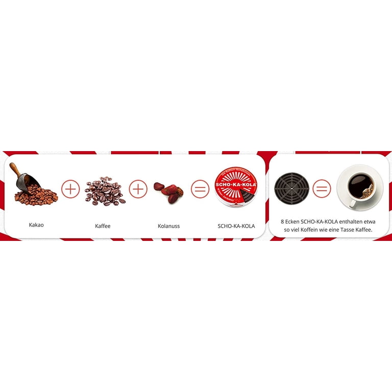 Milk Chocolate SCHO-KA-KOLA with natural Caffeine from Cocoa, Cola