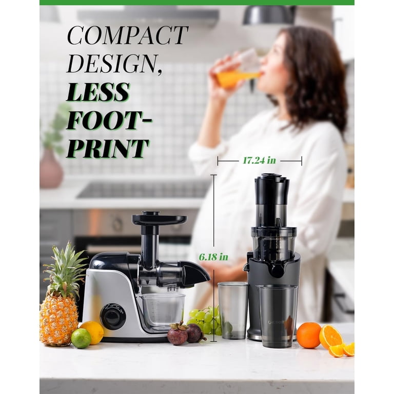 Shardor Cold Press Juicer with 3.5 Inch Feed Chute, Grey photo 5