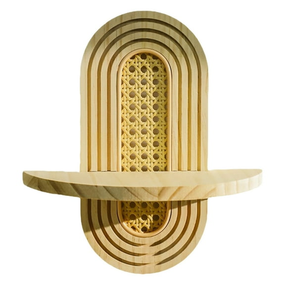 Rattan Floating Shelves,Farmhouses Display Storage Organizers Bohemians Wall Decors