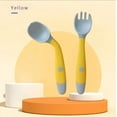 thumbnail image 2 of CNKOO Baby Utensils Spoons with Travel Safe Case Toddler Babies Children Feeding Training Spoon Easy Grip Heat-Resistant Bendable Soft Perfect Self Feeding Learning Spoons (1 Set Yellow), 2 of 8