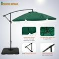 thumbnail image 4 of Sophia & William 9ft Patio Offset Hanging Umbrella with Fiberglass Ribs & Tassel, Green, 4 of 9
