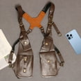 thumbnail image 6 of Outdoor Phone Bag PU Leather Shoulder Holsters Bag Double Shoulder Pouches Hiddens Underarm Strap Wallet Easy to Use, 6 of 9