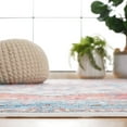 thumbnail image 5 of SAFAVIEH Washable Printed Rug Lanford Medallion Polyester Machine Washable Area Rug, Turquoise/Red, 4' x 6', 5 of 9