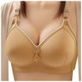 thumbnail image 2 of Bras for Women,Smooth Gathered Seamless Bra with Adjustable Three-Hook Back and Side Support for Comfortable All-Day Wear,Sports Bras for Women,Beige,36, 2 of 4