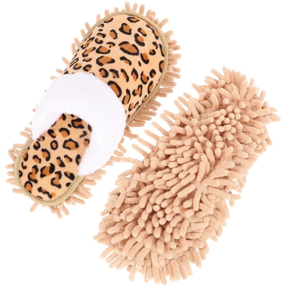 KAKOWELY 1 Pair Chenille Mop Slippers for Home Floor Cleaning Practical Design