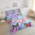 thumbnail image 3 of Erosebridal Purple Butterfly Comforter Set Queen Women Wild Animal Bedding Set, Rainbow Tie Dye Bedding Comforter Sets Watercolor Wildlife Duvet, Colorful Butterflies Quilted Comforter 3pcs, 3 of 5