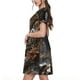 thumbnail image 2 of Balery Leopard On Tree Branch Vestidos sueltos de manga corta para mujer, vestidos de verano 2025, vestidos casuales de corte A con vuelo., 2 of 6