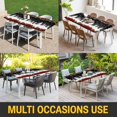 thumbnail image 5 of Christmas Black Table Cloths for 5 Foot Rectangle Tables, White Xmas Tree Forest Poinsettia Buffalo Plaid Patio Waterproof Elastic Fitted Tablecloths, Washable Rectangular Table Cover for Camping, 5 of 8