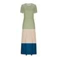 thumbnail image 3 of Women's Dresses Women's Fashion Printed Short Sleeve Round-Neck Ankle Dress Boho Dresses for Women Plus Size Mint Green L, 3 of 4
