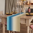 thumbnail image 2 of Blue Beige Ombre Burlap Cotton Table Runner 13x70 Inches Long, Modern Gradient Abstract Art Farmhouse Table Runners, Outdoor Dining Tablecloths Decor for Baby Shower/Party/Wedding, 2 of 8