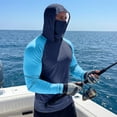thumbnail image 6 of Men's UPF 50+ Sun Protection Compression Hooded Shirt, Slim Fit Long Sleeve Color Block Rash Guard with Integrated Face Mask for Fishing and Hiking, 6 of 6