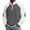 Gray, variant on Men Long Sleeve Raglan Color Block Waffle Quarter Zip Stand Collar Sweatshirt Contrast Elbow Patches Elastic Cuff Hem Lightweight Transitional Daily Pullover Blue XXXXXL
