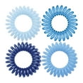 thumbnail image 3 of Kitsch Spiral Hair Ties, Coiled Hair Ties, Phone Cord Ponytail Holder - 4 Pcs, Denim, 3 of 9