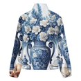 thumbnail image 6 of Jackets for Women Winter Coat Jackets Flannel Stand Collar Jacket(Blue Floral Vase Set,Size:S-4XL), 6 of 7