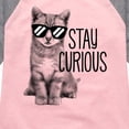 thumbnail image 3 of Instant Message - Stay Curious Cat - Toddler & Youth Girls Raglan Graphic T-Shirt, 3 of 6