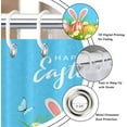 thumbnail image 6 of Easter Shower Curtain, Happy Easter Cute Bunny Rabbit Ear Spring Floral Colorful Eggs with Butterflies Bathroom Curtain Waterproof Fabric Machine Washable with Hooks, 72" Wx72 L, 6 of 6