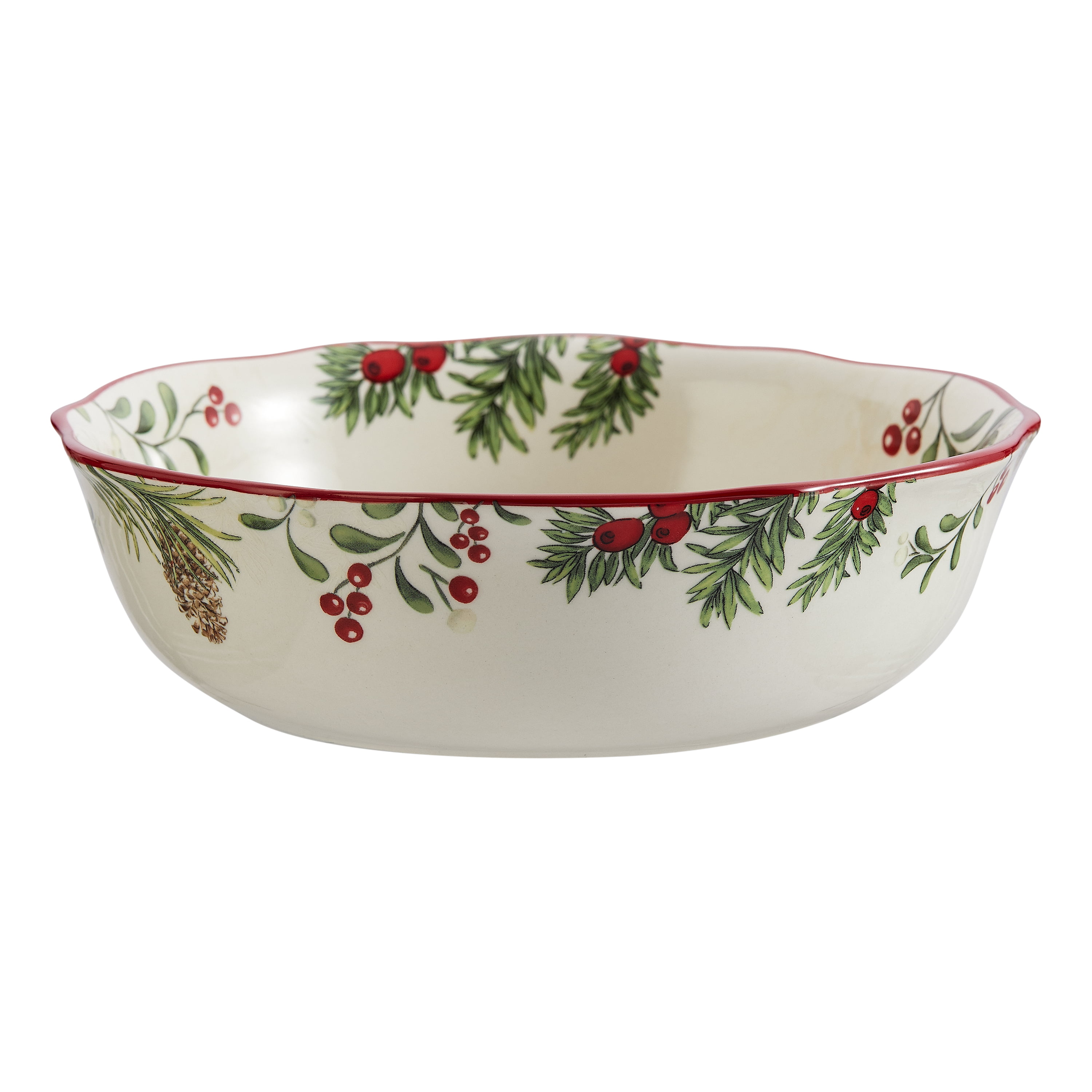 Better Homes Gardens Heritage Holly Set of 2 Serving Platters Christmas Holiday 