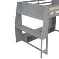 thumbnail image 5 of Kumix Full Size Gaming Loft Bed with Desk, Multi-storage Shelves, LED and a Hanging Clothes Rack, Wood Loft Bed with Full-Length Guardrail and Ladder for Teens Adults, Noise-Free, Gray, 5 of 7