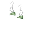 thumbnail image 2 of Delight Jewelry Acrylic 3/4" Green Cheer Megaphone Open Heart French Earrings, 2 of 4