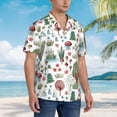 thumbnail image 5 of Balery Frog and Forest Plants Print Men's Hawaiian Shirts Short Sleeve Beach Shirt Relaxed Fit Vacation Button Down Shirts-XX-Large, 5 of 9