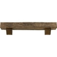 thumbnail image 2 of Ekena Millwork 8"H x 12"D x 72"W Rough Cedar Faux Wood Fireplace Mantel Kit with Ashford Corbels, Natural Golden Oak, 2 of 10