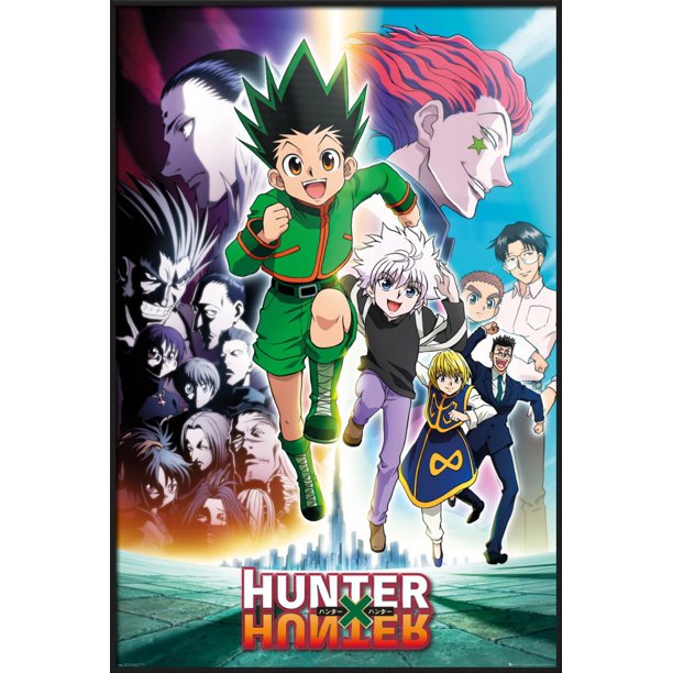 Hunter X Hunter Framed Manga Anime Tv Show Poster Key Art Running Size 24 X 36 Matte Black Plastic Frame Walmart Com