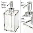 thumbnail image 3 of Clear Acrylic Refillable Soap Dispenser with Rust Proof Stainless Steel Pump, Modern Square Liquid Hand Soap Dispenser for Bathroom Vanity, Sturdy Dish Soap Dispenser for Kitchen Sink | 12 oz, 1 Pack, 3 of 5