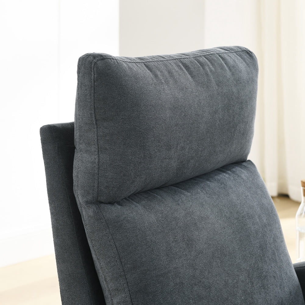 Rugerasy 27.6"W Accent Rocking Chair, Modern Upholstered Rocker Armchair For Nursery, Lounge Chair With 2 Side Pocket, High Backrest, Armrests For Living Room Bedroom