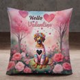 thumbnail image 2 of Hello Valentine’s Day Rhodesian Ridgeback Flower Crown Romantic Pink Floral Pillowcase Double Sided Ridgebacks Dog Lover Gifts Pillow Case Covers - 00031, 2 of 3