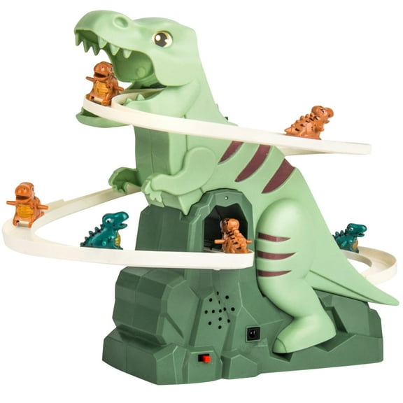 Dinosaur Climbing Slide Toy with Music & Lights - Race Track Stair Climber Game for Kids, Educational Gift for Children