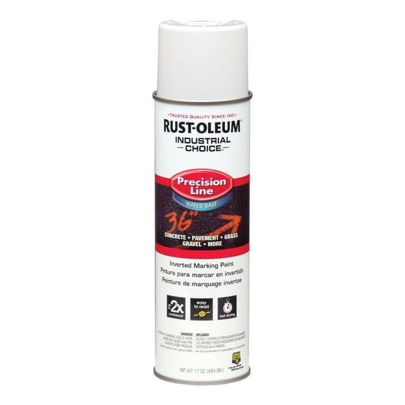 6 Pc, Rust-Oleum Industrial Choice White Inverted Marking Paint 17 Oz
