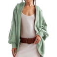thumbnail image 3 of Women'S Casual Retro Cardigan Long Sleeve Fall Spring Jackets with Pockets Emerald Green L, 3 of 9
