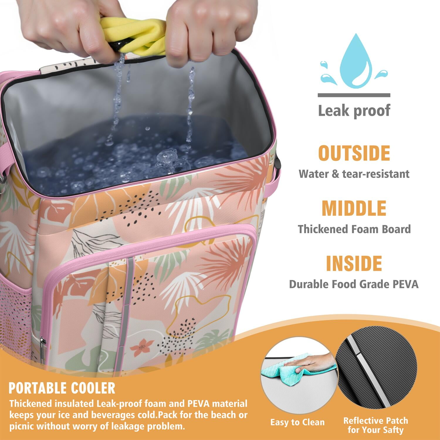Travel Cooler Bag - Boho Bohemian Art Camping Beer Cooler Backpack with Bottle Opener- Waterproof Insulated Picnic Backpacks - Cooler Bag for Beach
