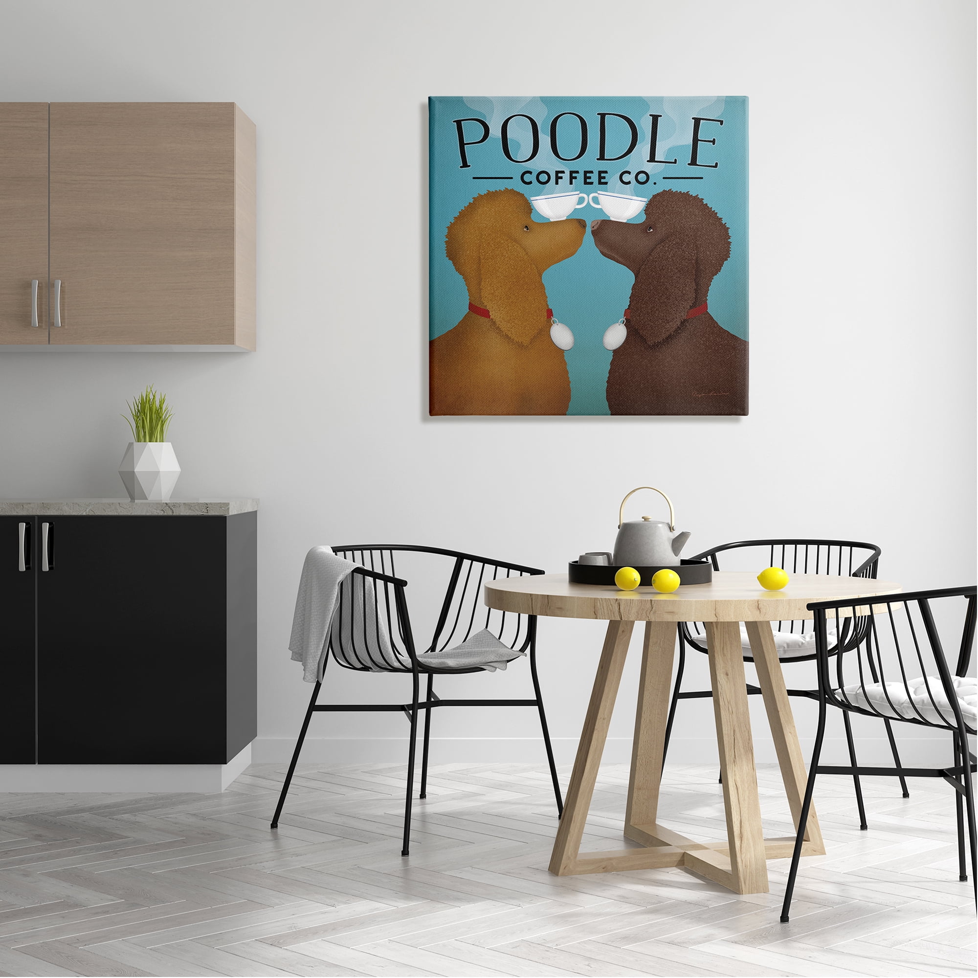 Stupell Industries Vintage Poodle Coffee Co Animals & Insects Painting Gallery Wrapped Canvas Print Wall Art, 30 x 30