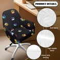 thumbnail image 5 of Whosucclay Colorful Dog Paw Print Curved Back Bar Stool Slipcovers with Arms, Anti Wrinkle Bar Chair Slipcovers Bar Stool Cover Swivel Chair Protector for Counter Kitchen Dining Room, 5 of 7