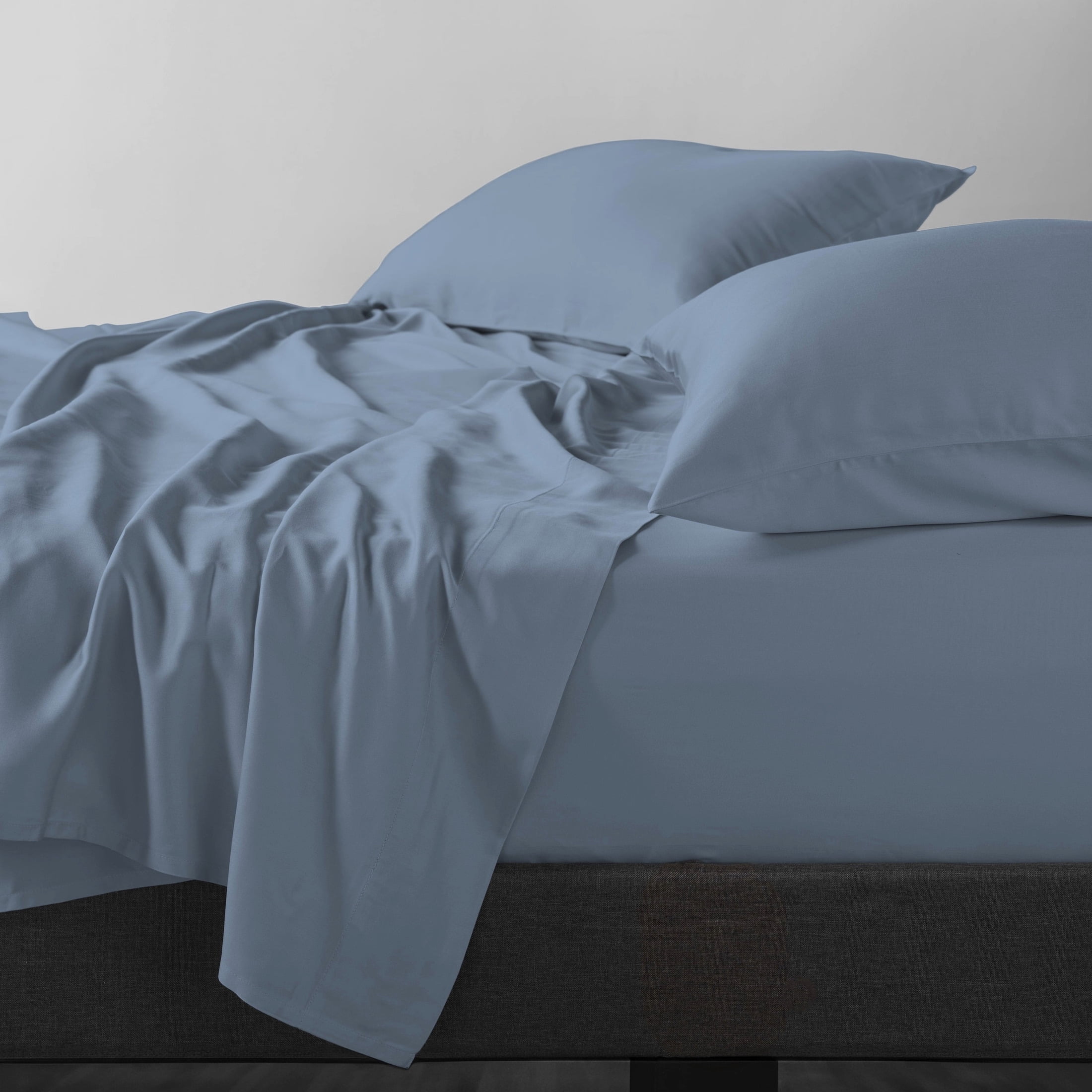 Allswell 100% TENCEL™ Lyocell Queen Sheet Set, 4-Piece Soft & Silky Bed Sheets and Pillowcases, Cooling Bedding for Bed in a Bag Sets, Blue Water