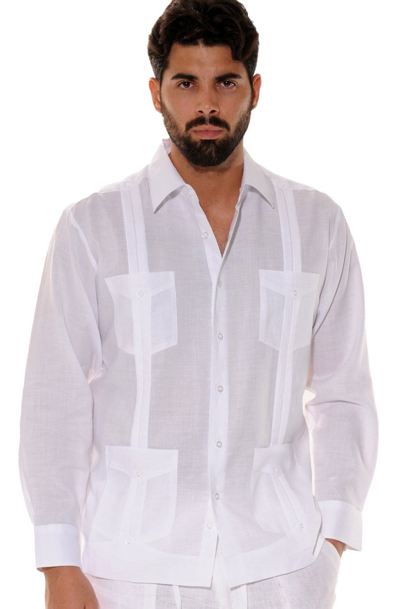 Bohio Guayabera Shirt For Men - Linen Chacavana 4-Pocket Beach Wedding ...