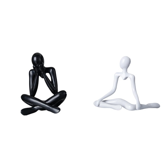 CoudarTitie Abstract Thinker Figure Sculpture Decorative Collectible Modern Statue Unique Creative Desktop Ornament for Living Room Entrance Bedroom Bookshelf Home Decor Housewarming Gift