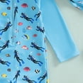 thumbnail image 4 of NOLDARES Baby Boy Swimsuit Sun Protection Rash Guard Swimwear with Swim Cap for Kids(Blue,12-18 Months), 4 of 5