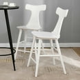 thumbnail image 2 of Duhome Bar Stools Set of 2 Wood Dining Room Chair for Kitchen, Farmhouse 24 Inch Barstools with Curved Slat Back, White, 2 of 8