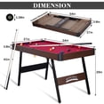 thumbnail image 5 of RayChee 54in Pool Billiard Table for Kids Adults Family Game Room w/2 Cue Sticks, 16 Balls, Triangle, Chalk (Red), 5 of 7