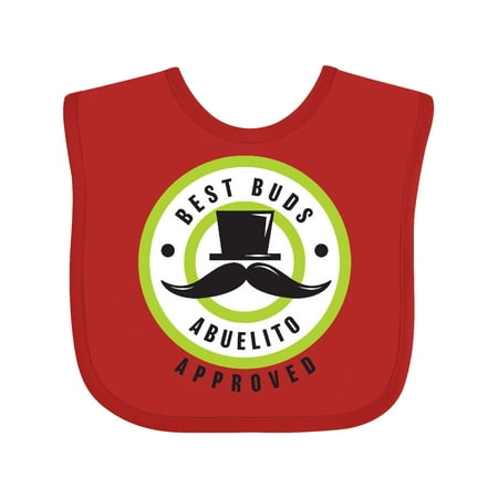 

Inktastic Best Buds Abuelito Approved with Tophat and Mustache Gift Baby Boy Bib