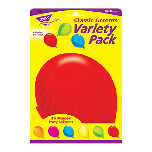 Party Balloons Classic Accents Variety Pack T-1060 36 ct Trend Enterprises Inc 