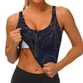 thumbnail image 3 of Balery Copper-Gold Gloss Outline Flower Sujetadores deportivos con espalda cruzada para mujer, acolchados, sin costuras, de alto impacto, ideales para yoga, gimnasio, entrenamiento y fitness.-, 3 of 8