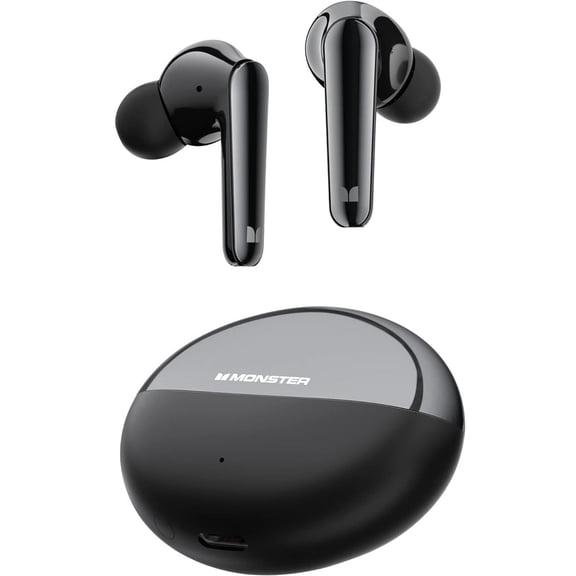 Monster Wireless Earbuds Bluetooth Earbuds HiFi Stereo, Wireless Earphones with 30H Playback, Type-C Charging, Clear Call, Touch Control, IPX6 Waterproof