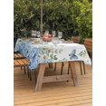 thumbnail image 3 of Outdoor Tablecloth with Umbrella Hole for Patio/Picnic/Party/Camping, Blue Hydrangea Waterproof Table Cloth Rectangle Table Cover Washable, Spring Summer Eucalyptus Leaves Butterfly (52"x 70"), 3 of 9