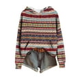 thumbnail image 2 of Sakmal Fall Womens Hooded Sweatshirts Graphic Brown Tops Loose Fit Hoodies with Pockets, 2 of 6