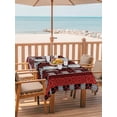 thumbnail image 2 of Outdoor Tablecloth with Umbrella Hole for Patio/Picnic/Party/Camping, Red Black Boho Waterproof Table Cloth Rectangle Table Cover Washable, Geometric Vintage Abstract Art (60"x 84"), 2 of 8